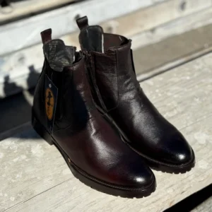 Botin Oval Ovalado Piel de Venado Color Chocolate