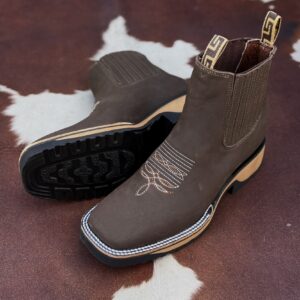 Botin Cuadrado Piel Nobuk (Doble Densidad)