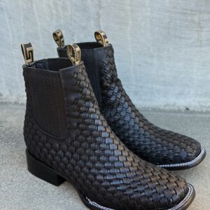 Botin Cuadrado Petatillo Negro