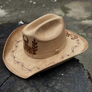 Sombrero Cinceleado Dama - Gamuza Color Arena