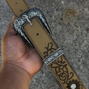 Cinto Diseño Flores - Hebilla (Dama)