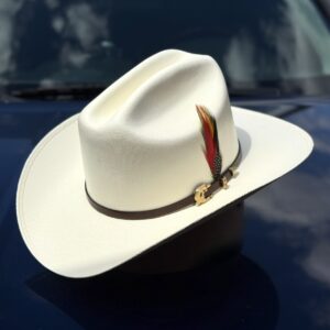 Sombrero Sinaloa 1000X – Color Hueso – Herraje Cocodrilo Dorado